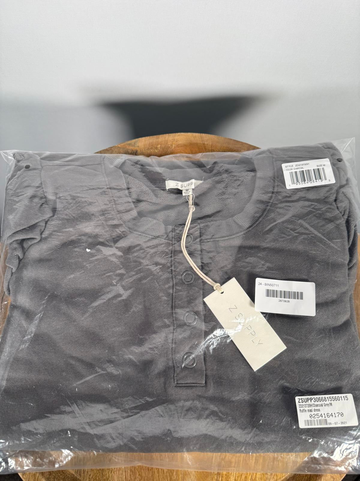 NWT Revolve by Z Supply Charcoal Ruffle Maxi dress M