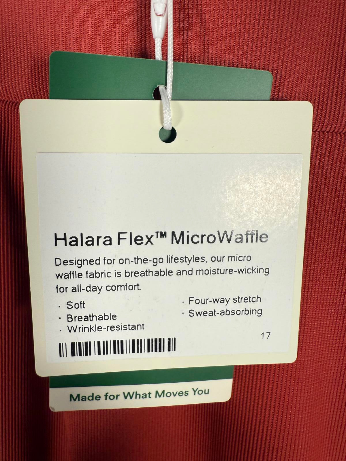 NWT Halara High Waisted Body Sculpt Waist-Slimming Micro Waffle Work Pant Red S