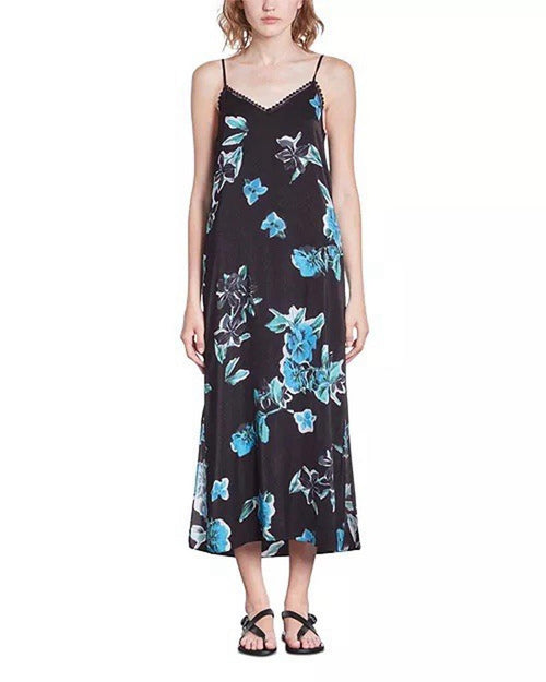NWT The Kooples V Neck Midi Slip Dress (French Size 1) $245 MRSP