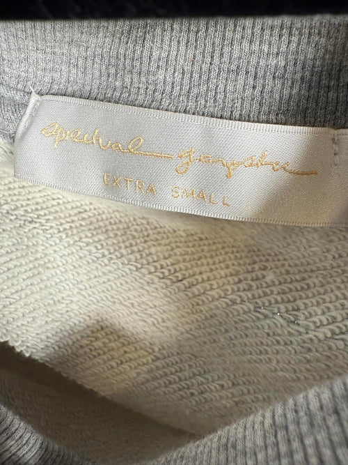 Spiritual Gangster "La Vida" Heather Gray Off The Shoulder Sweatershirt - XS