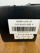 Lulus Maire Black Lace-Up Flat Thong Sandals - 5 NWB