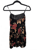 Lush Lady in Love Black Floral Print Velvet Mini Dress - XS NWT