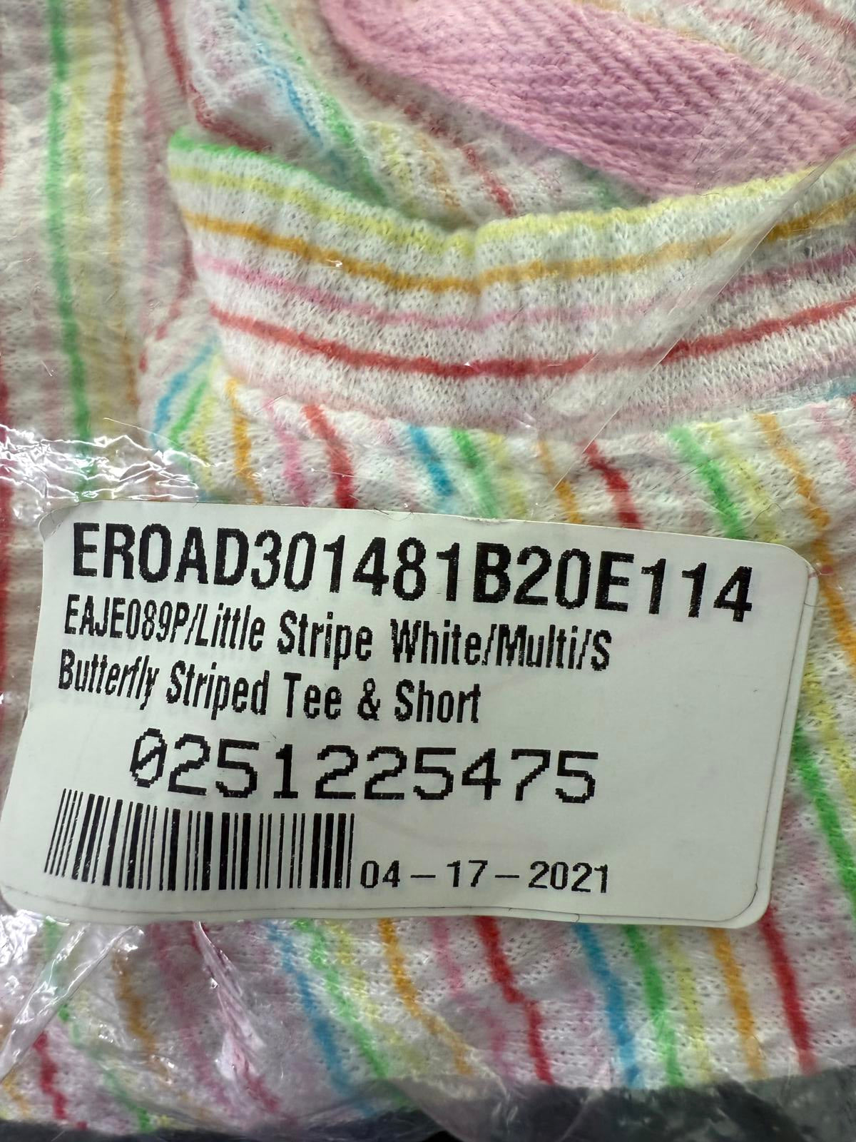 NWT REVOLVE by Emerson Road Butterfly Striped Tee & Short White Multi Small