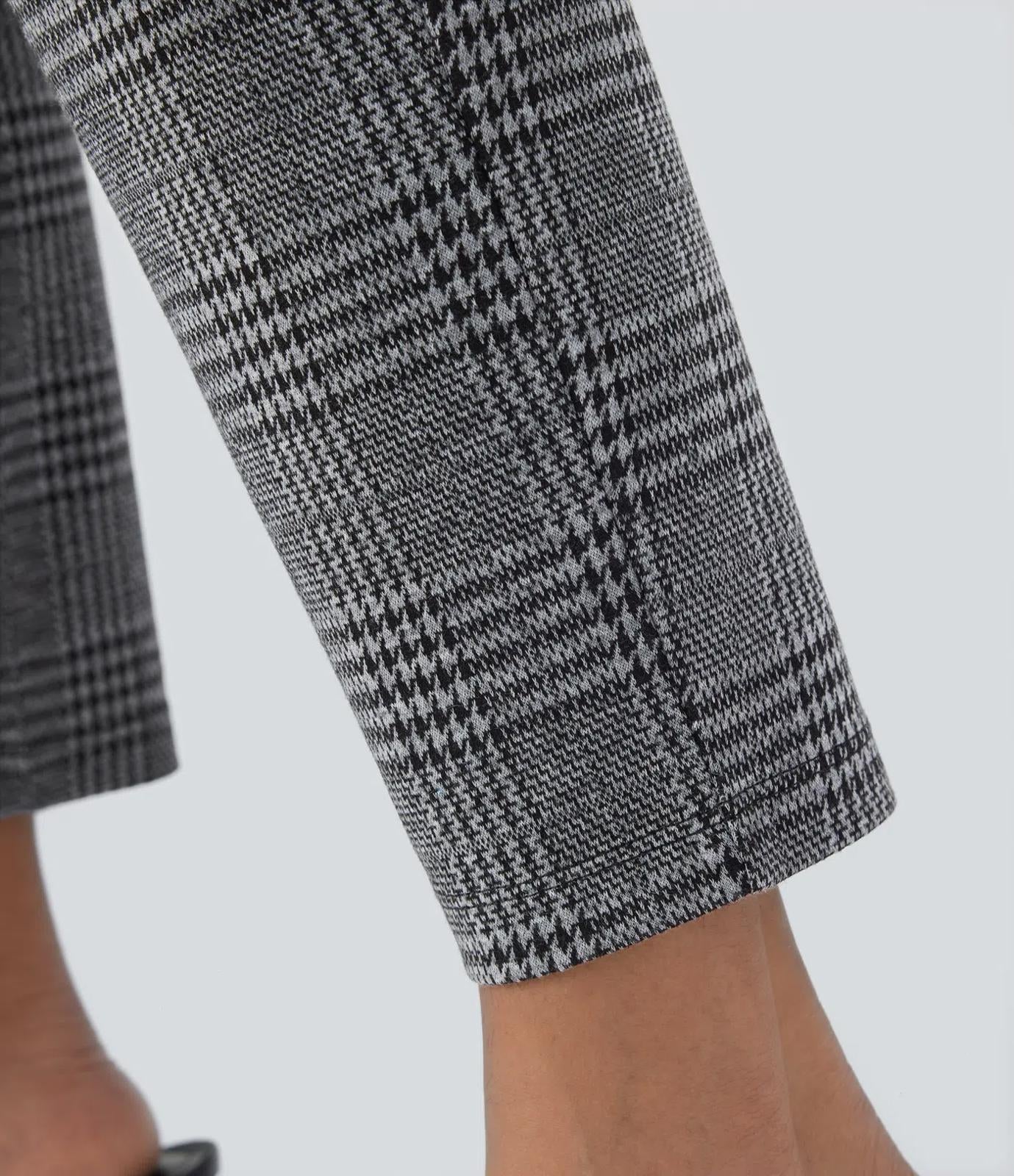 NWT Halara Flex™ High Waisted Pocket Houndstooth Plaid Skinny Work Pants Size S