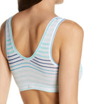 DKNY Women's Multi-Color Striped Sports Bra- Size S