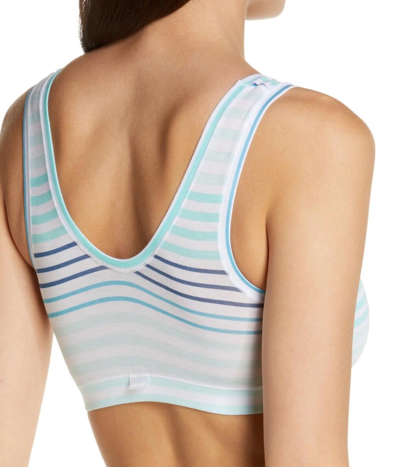 DKNY Women's Multi-Color Striped Sports Bra- Size S
