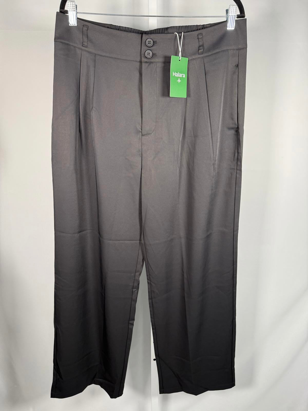 NWT Halara High Waisted Pocket Shirred Straight Leg Work Pant Black Size XL Tall