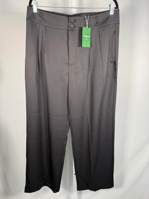 NWT Halara High Waisted Pocket Shirred Straight Leg Work Pant Black Size XL Tall