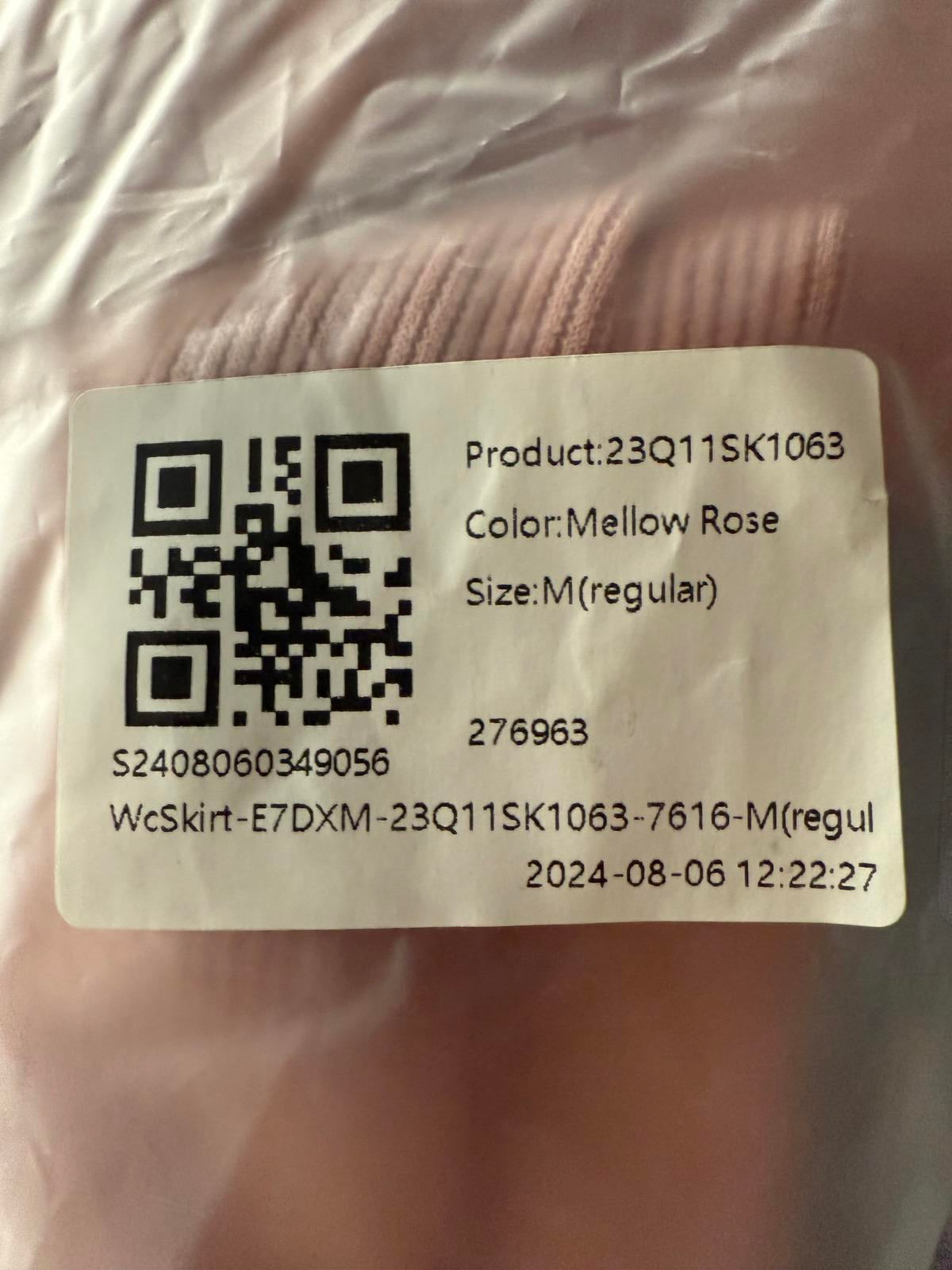 NWT Halara Ribbed High Waisted Bodycon Midi Casual Skirt Mellow Rose M