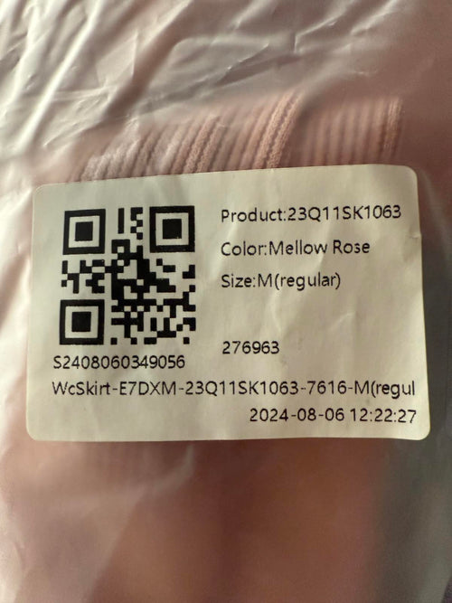 NWT Halara Ribbed High Waisted Bodycon Midi Casual Skirt Mellow Rose M