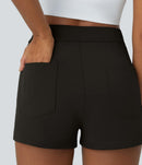 NWT Halara High Waisted Pockets Casual Shorts 2.5'' Black S