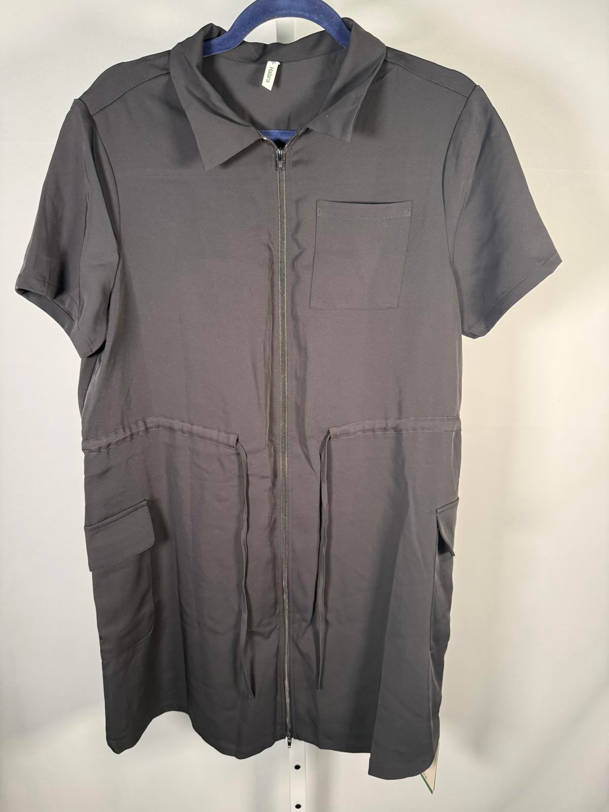 NWT Halara full Zip up Dress with Pockets Black Large