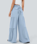 NWT Halara Breezeful™ High Waisted Shirred Tie Front & Back Wide Leg Pants XL