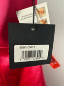 NWT Mac Duggal Apparel  Candy Pink Rhinestone Strap Satin Mini Dress Size 2