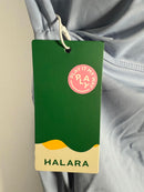 NWT Halara SoftlyZero Airy Ruched Midi Cool Touch Dress-UPF50+ Chambray Blue M