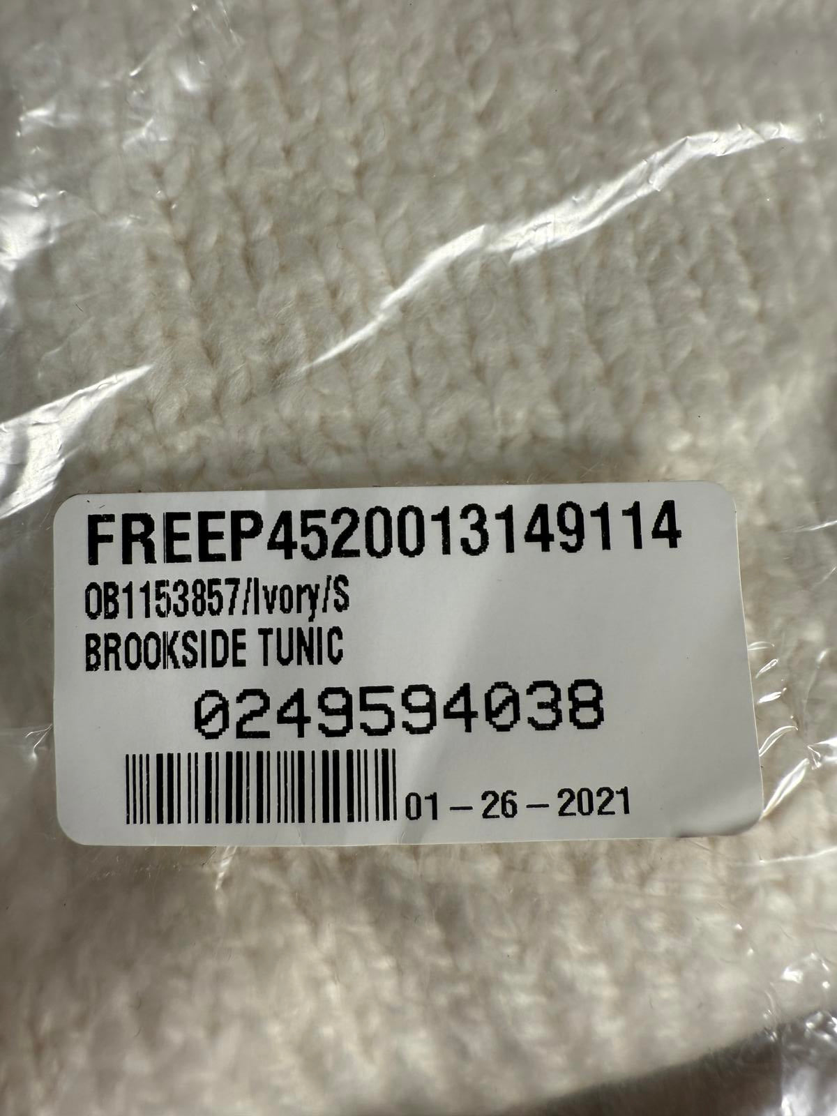 NWT Free People Brookside Tunic Sweater Ivory Size Small