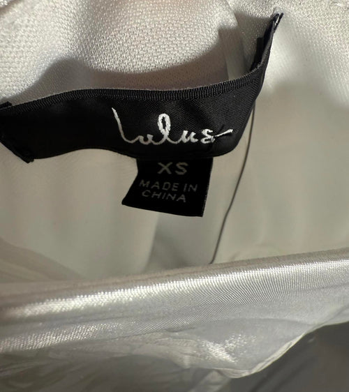 NWT Lulus White Midi Dress with Fringe Size XS