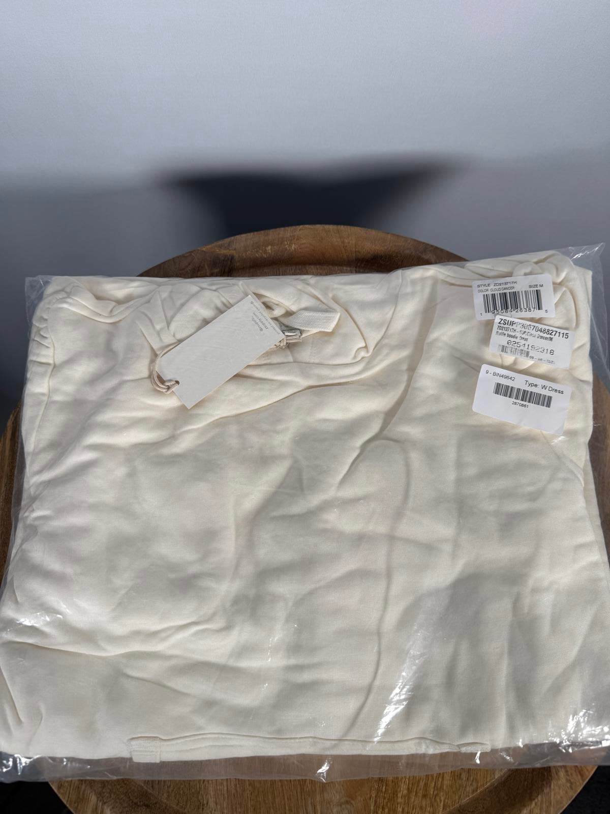 NWT Revolve by Zupply Ruffle Hoodie Dress Cloud Dancer Size Medium