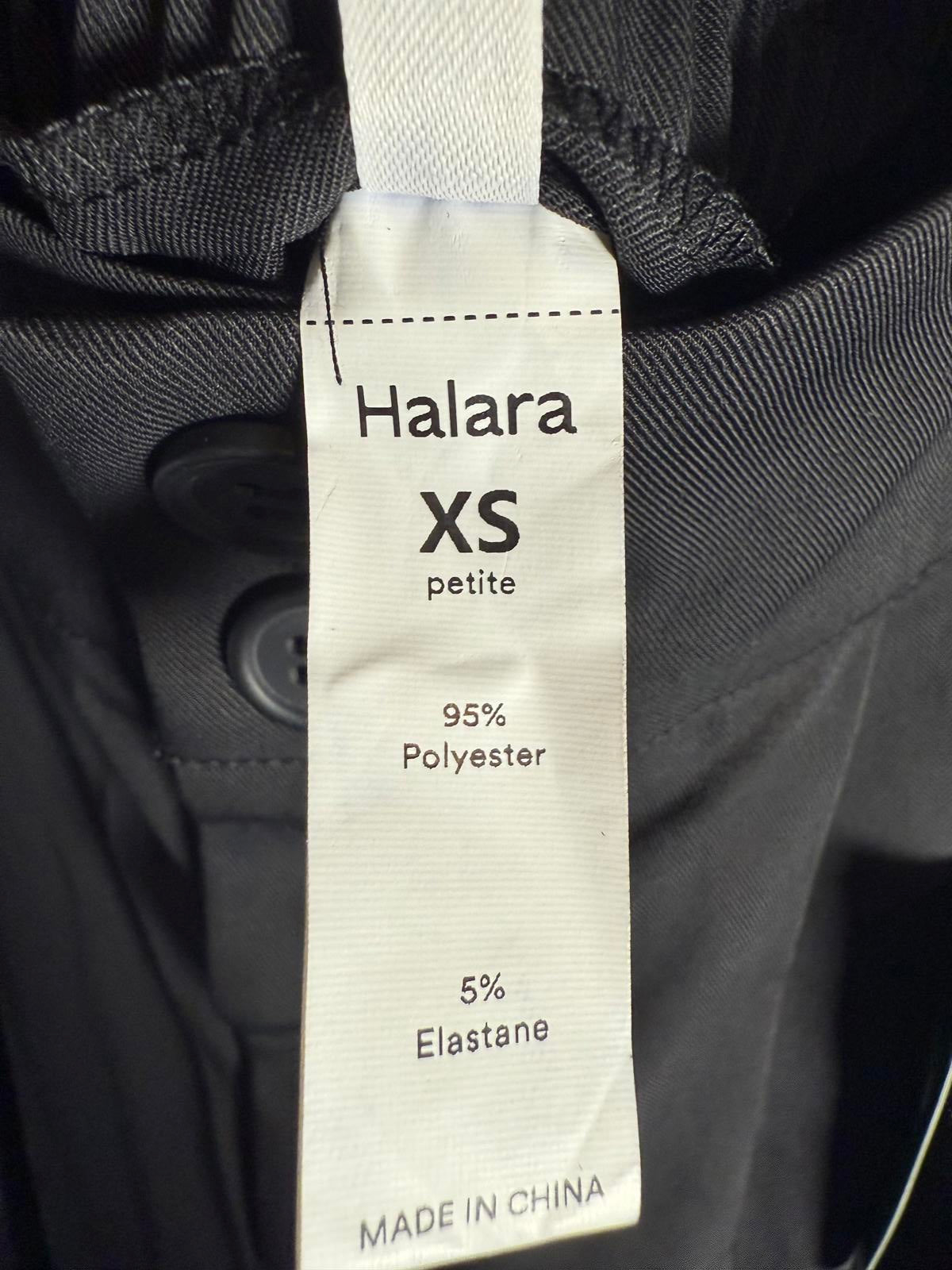 NWT Halara High Waisted Zipper Pocket Shirred Straight Leg Pant Black Size XS