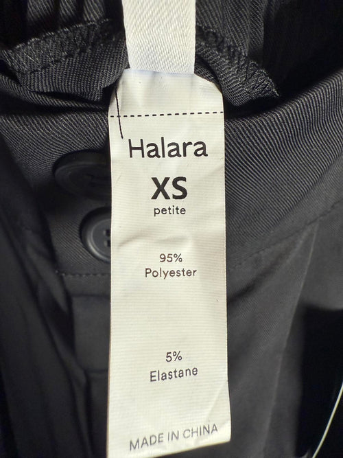 NWT Halara High Waisted Zipper Pocket Shirred Straight Leg Pant Black Size XS