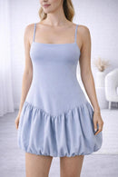 NWT Halara Light Blue Bubble Mini dress with built in bra & shorts XS