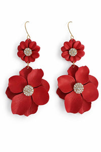 NWT nOir Jewelry Red Floral Drop Earrings