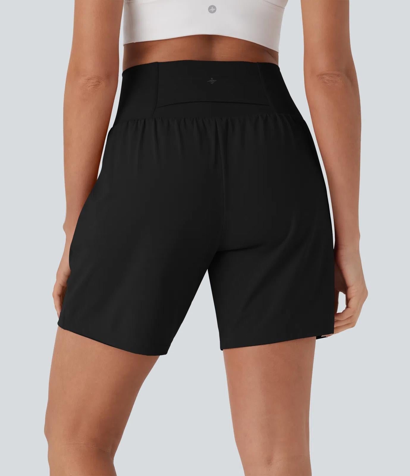Halara Softlyzero Airy Super High Waisted 2-in-1 Yoga Shorts - M