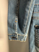 Etienne Marcel Faded Wash Notch Lapel Denim Jumpsuit Size S