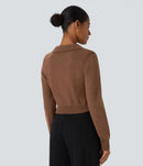 NWT Halara Front Long Sleeve Casual Sweater Sorrel Horse Size Small