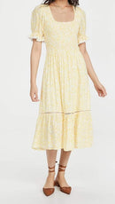 NWT Lost + Wander Sweet Summer Daze Yellow Midi Dress Size Small