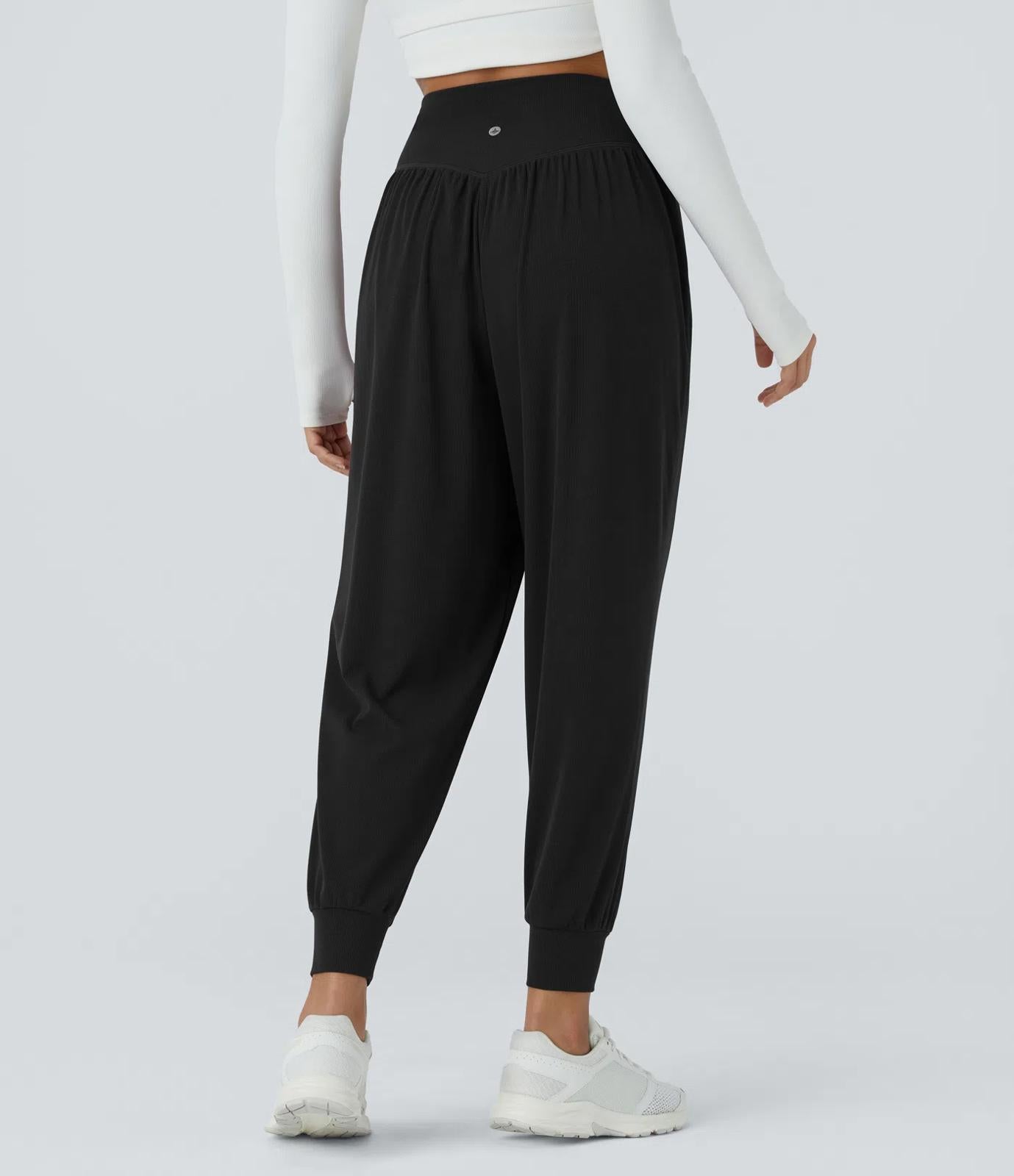 NWT Halara High Waisted Crossover Pocket Waffle Yoga Joggers Size XS