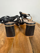 Kaanas Eagle Wrap Heels Black Size 10 New in Box