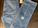 NWT 7 For All Mankind Easy Slim Women's Floral Detail Jeans Size 28