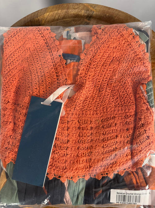 Guadalupe Seneiya Crochet Dress Orange - XL