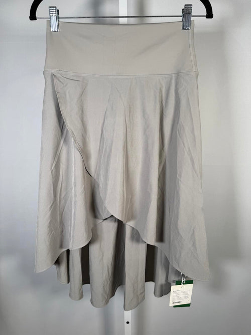 NWT Halara High Waisted Asymmetric Ruffle 2-in-1 Quick Dry Dance Skirt Gray S