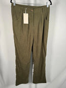 NWT Halara Mid Rise Zipper Pocket Corduroy Casual Pants Green Size M Tall