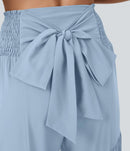 NWT Halara Breezeful™ High Waisted Shirred Tie Front & Back Wide Leg Pants XL