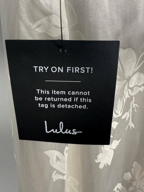 NWT Lulus White Midi Dress with Fringe Size XS