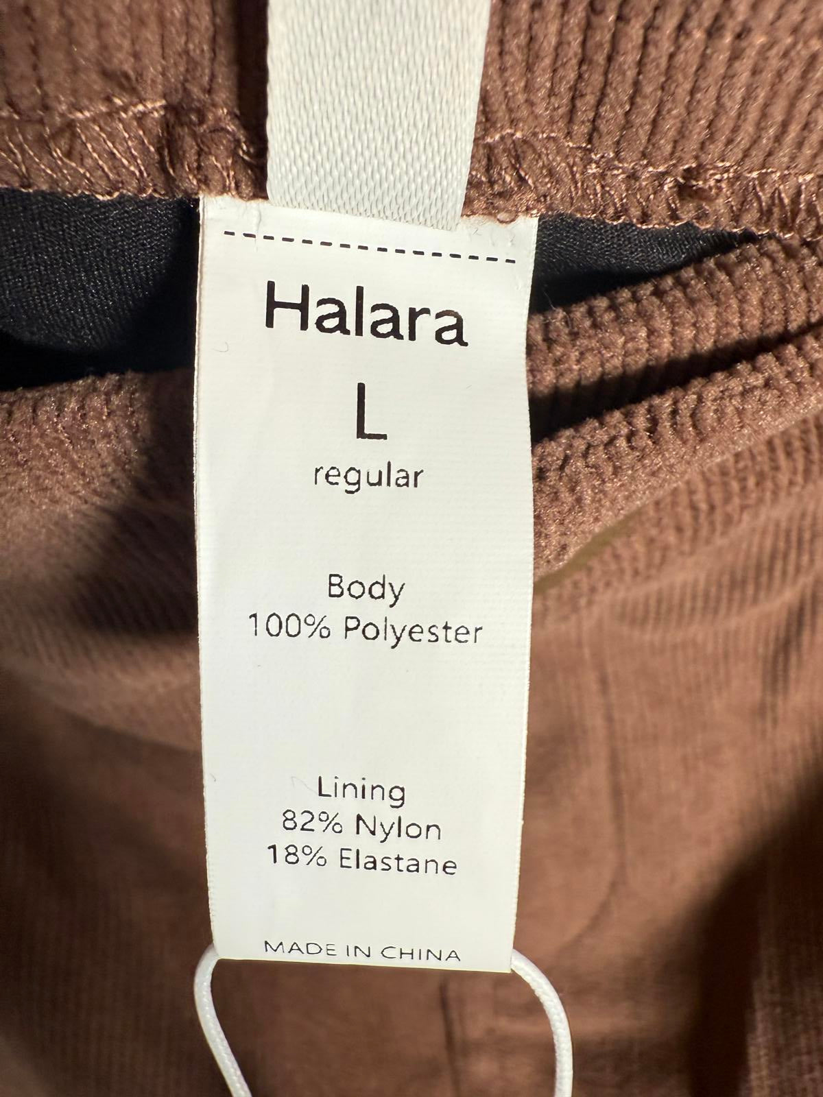 NWT Halara Mid Low Rise 2-in-1 A Line Mini Casual Corduroy Skirt Camelia Brown L