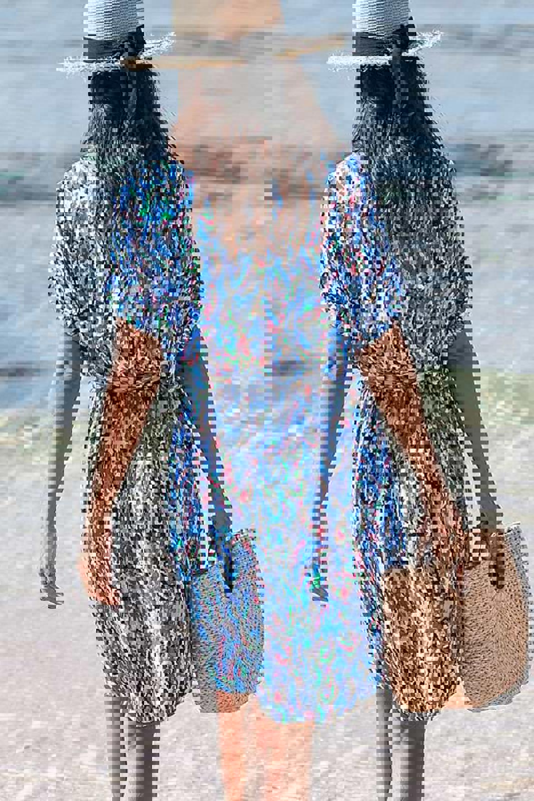 Cupshe Abstract Print Belted Mini Dress Size S