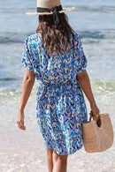 Cupshe Abstract Print Belted Mini Dress Size S