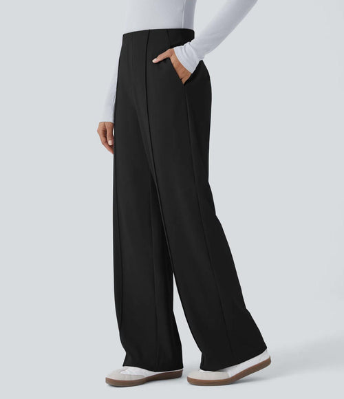 NWT Halara Flex™ Mid High Waisted Pocket Work Pants Black Medium