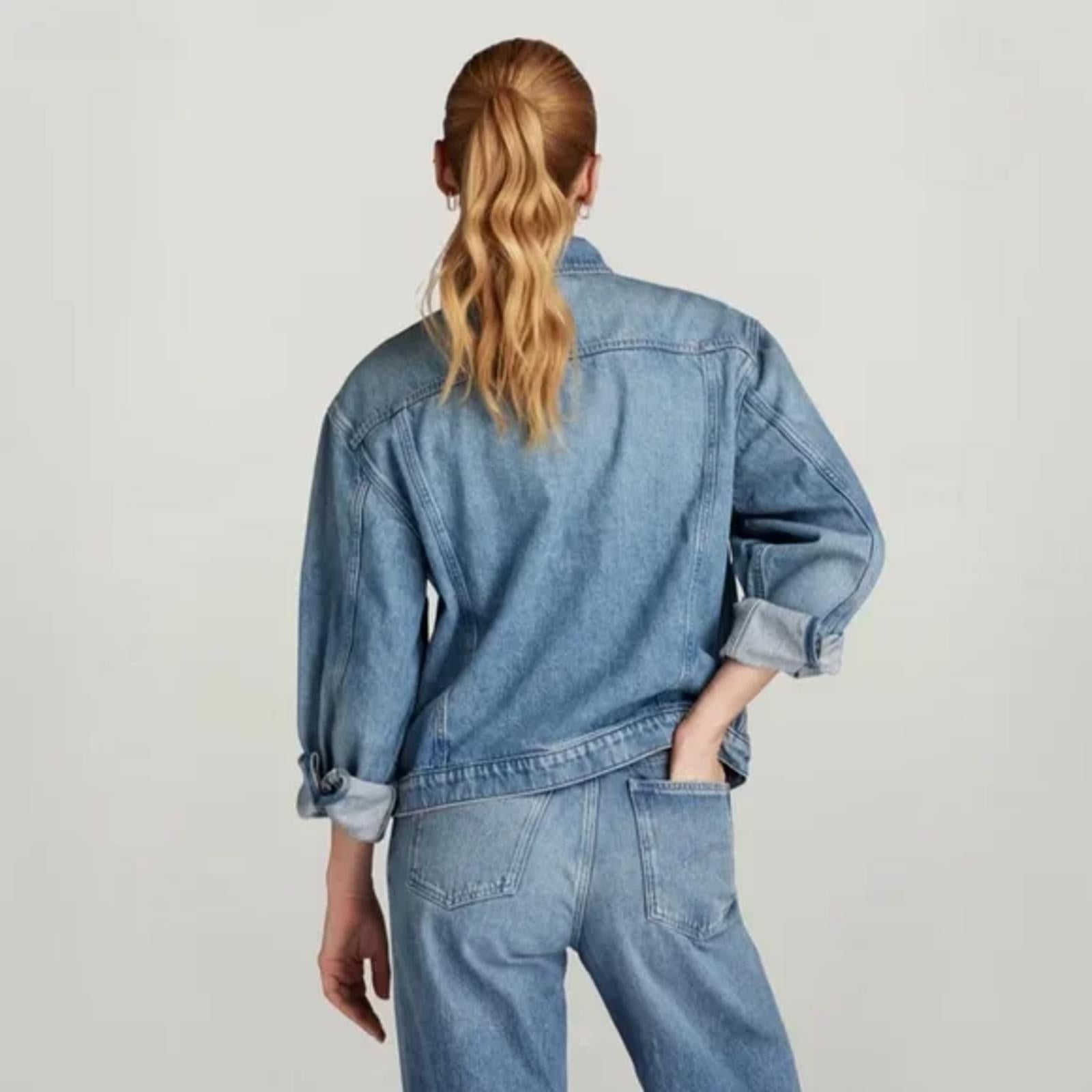 NWT G-Star RAW Oversized Denim Jacket Women’s Sun Faded Air Force Blue Size S
