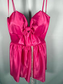 NWT Mac Duggal Fuchsia Bow Bubble Hem Mini Dress Size 8