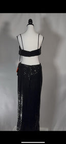 Ieena Mac Duggal Formal Black Sequin Cut Gown Size 8 $298 NWT