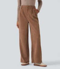 NWT Halara High Waisted Corduroy Casual Pants Cocoa Brown Size Large, Tall