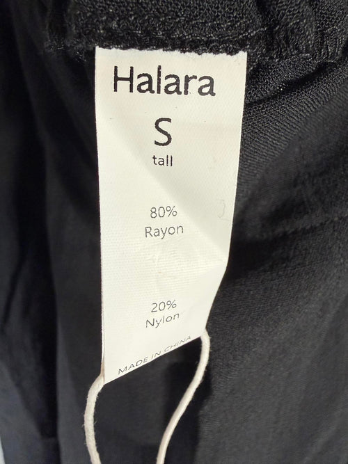 NWT Halara High Waisted Wide Leg Palazzo Linen-Feel Pants Black Small Tall