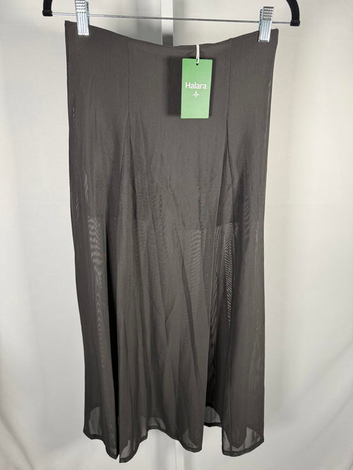 NWT Halara High Waisted Sheer Mesh 2-in-1 Maxi Casual Flare Skirt Black S