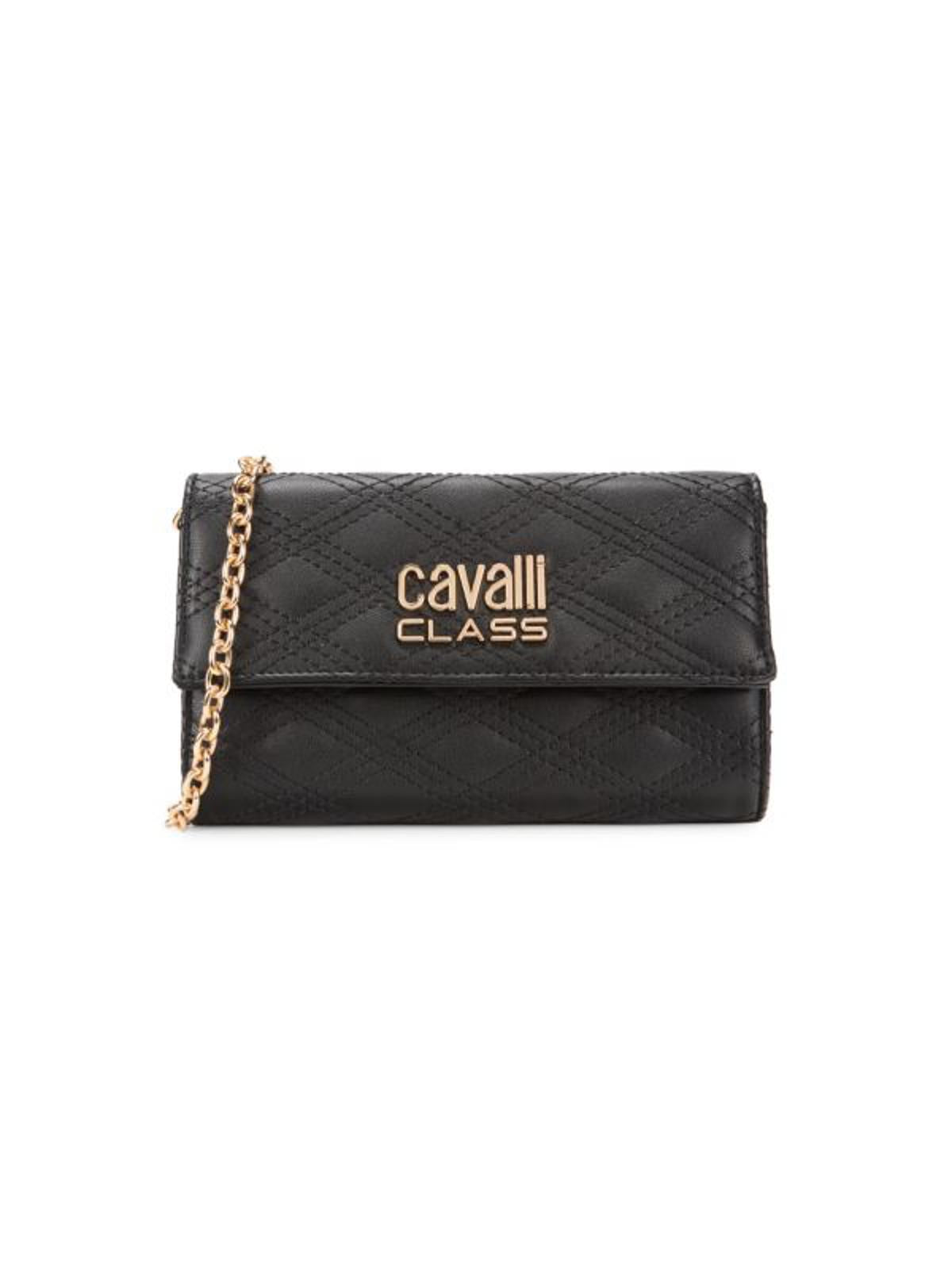 CAVALLI CLASS BY ROBERTO CAVALLI Turin Topstitch Faux Leather Wallet-On-Chain