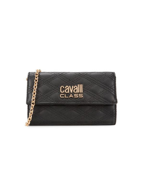 CAVALLI CLASS BY ROBERTO CAVALLI Turin Topstitch Faux Leather Wallet-On-Chain